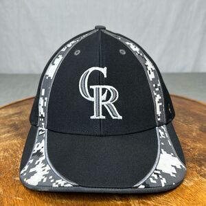 47 Brand Colorado Rockies Baseball Hat Cap Black Camo Adjustable Strap MLB